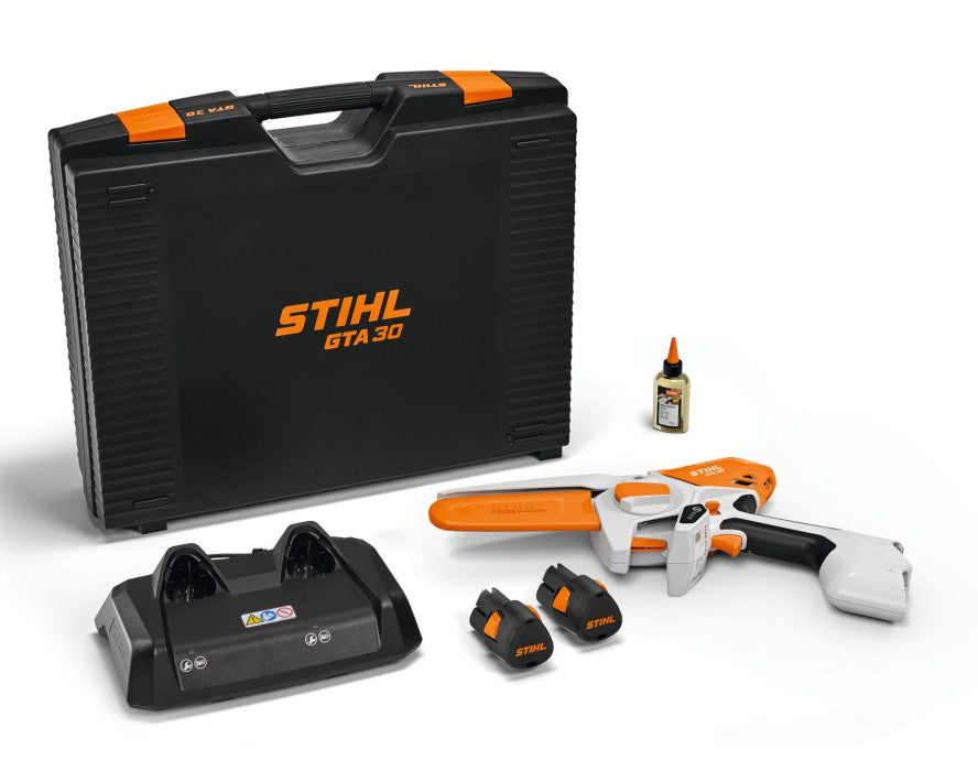 Scie / élagueur à batterie STIHL GTA 30 — Pack (2× batteries AS 2 + chargeur double AL 5-2) Stihl